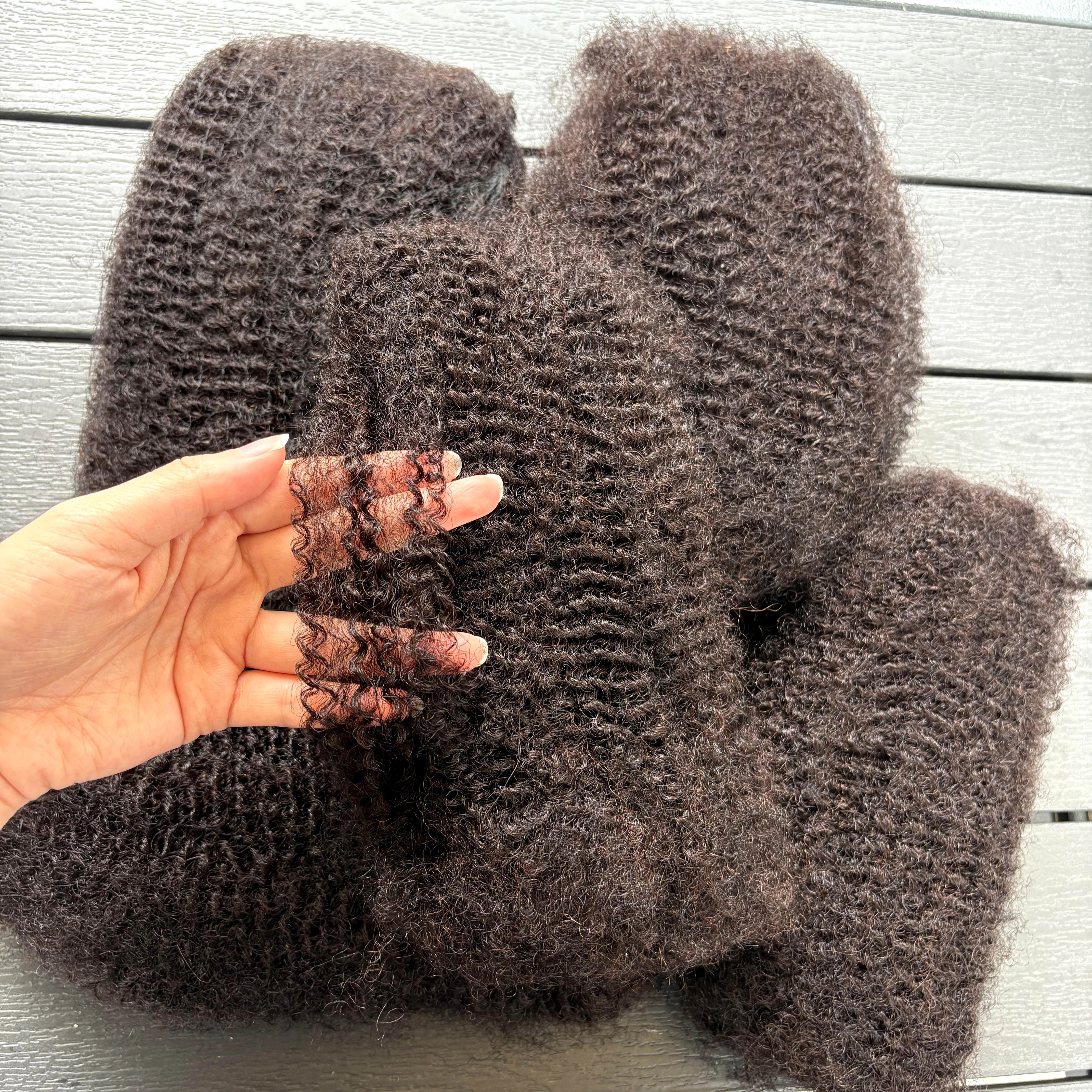 10-18 pouces 4C Afro crépus en vrac Extensions de cheveux humains sans trame 30 ou 50 g/paquet brésilien Remy