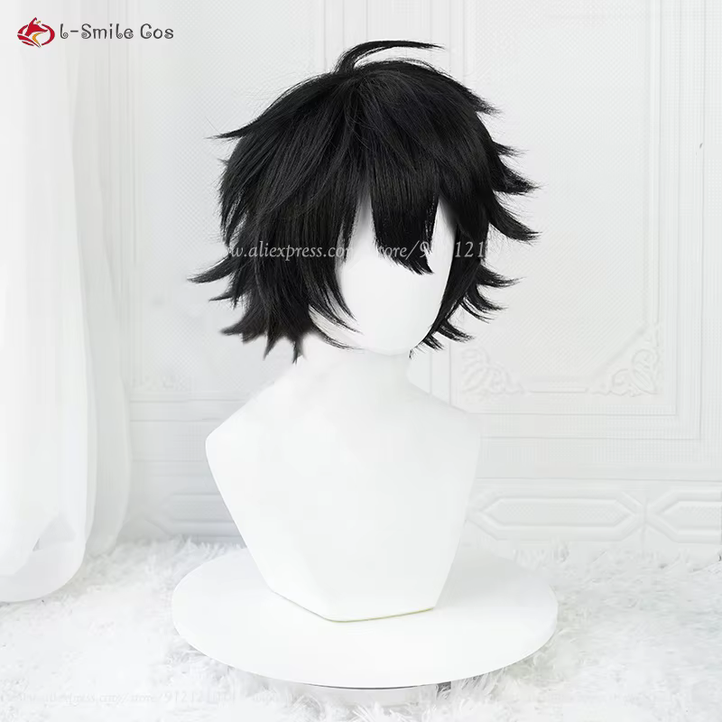 Haute qualité Anime L Cosplay perruque pour hommes L. Lawliet noir