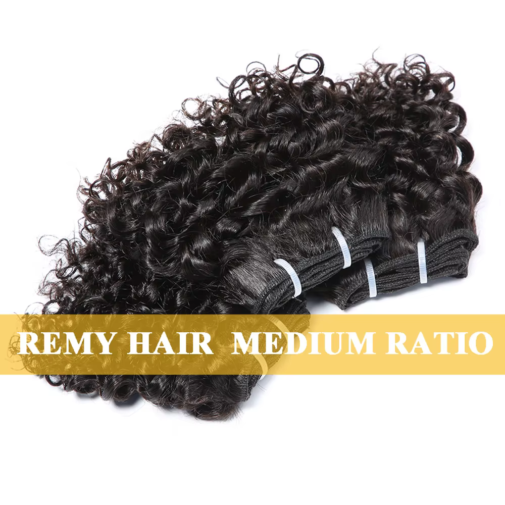 Code Calla rebondissant cheveux bouclés paquets Double tirage indien 6 pouces coupe courte Remy Extensions