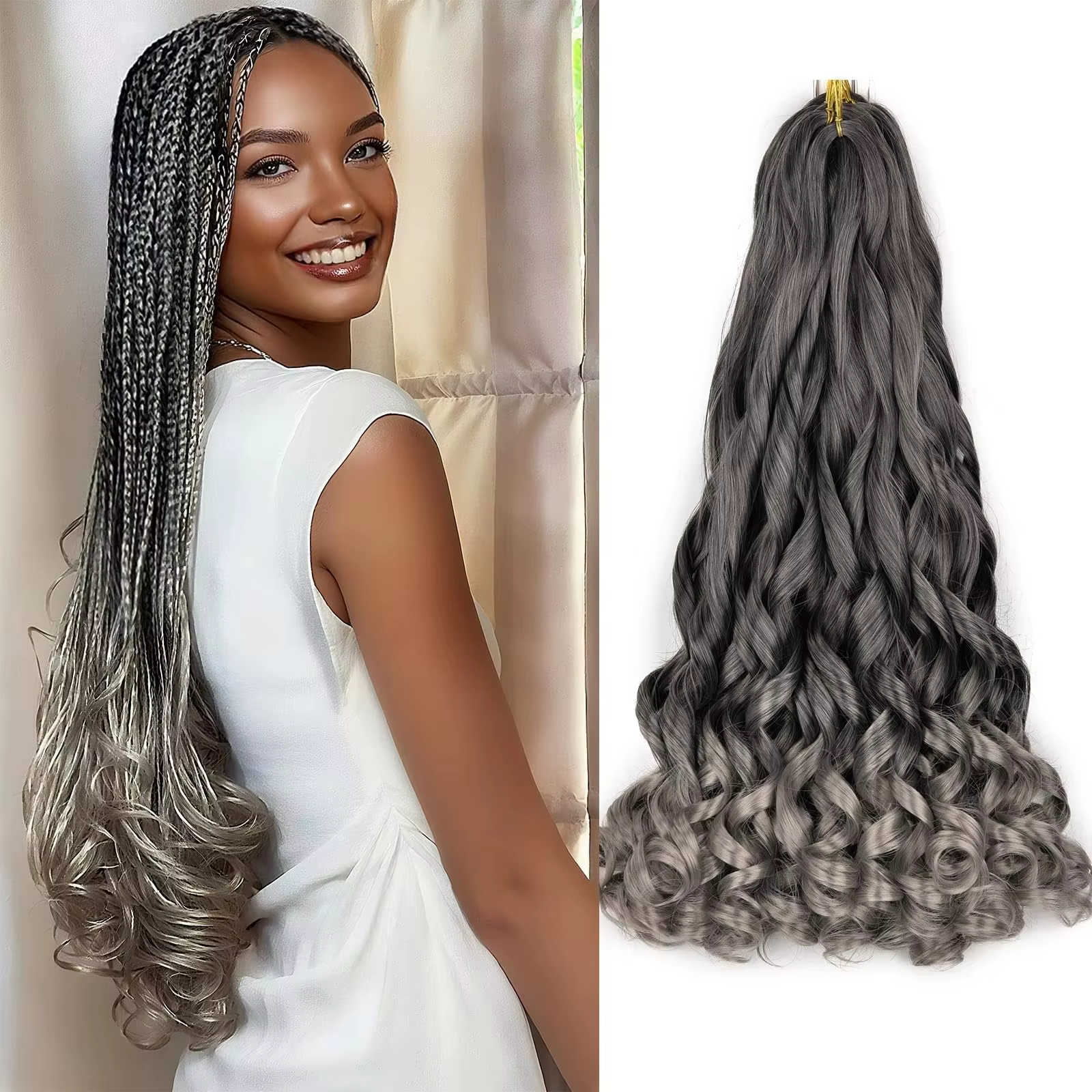 Extensions de cheveux synthétiques pour tresses françaises