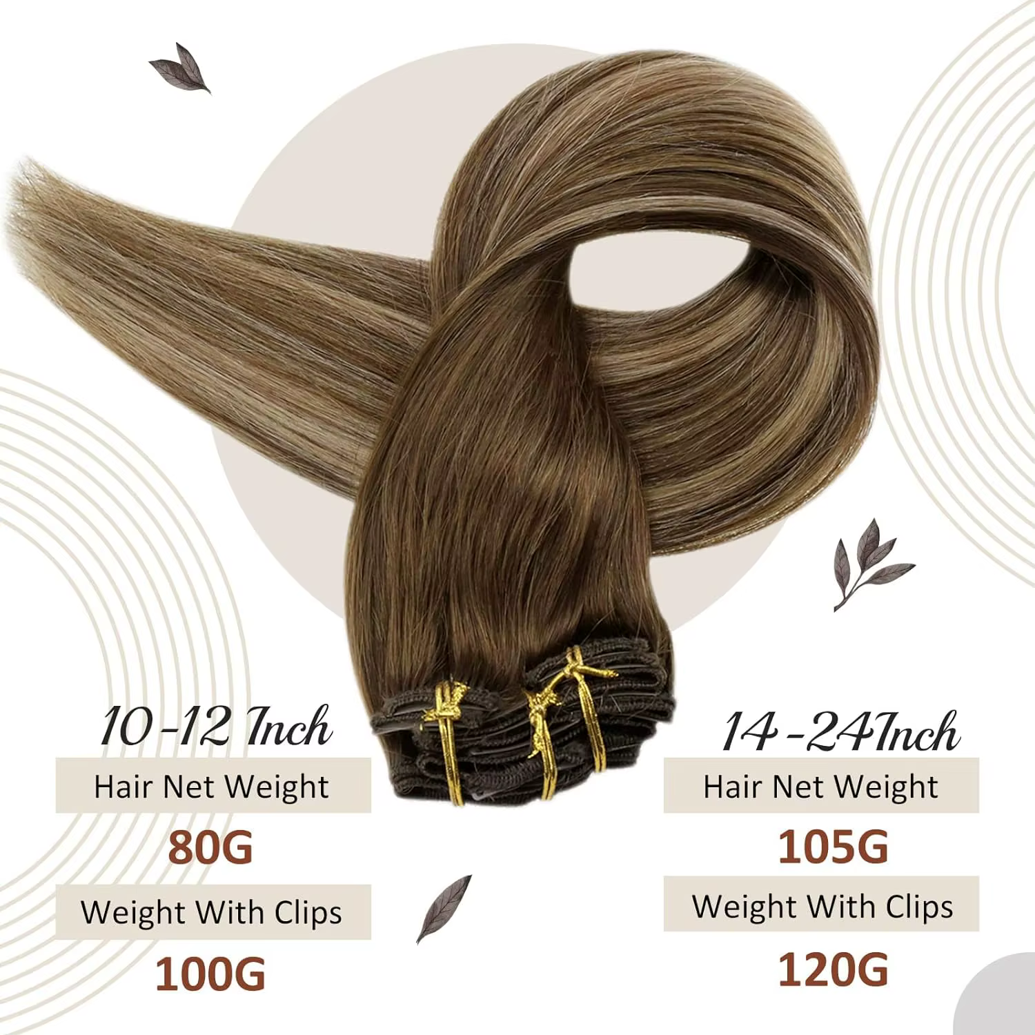 Extensions de cheveux humains pleine brillance pince dans