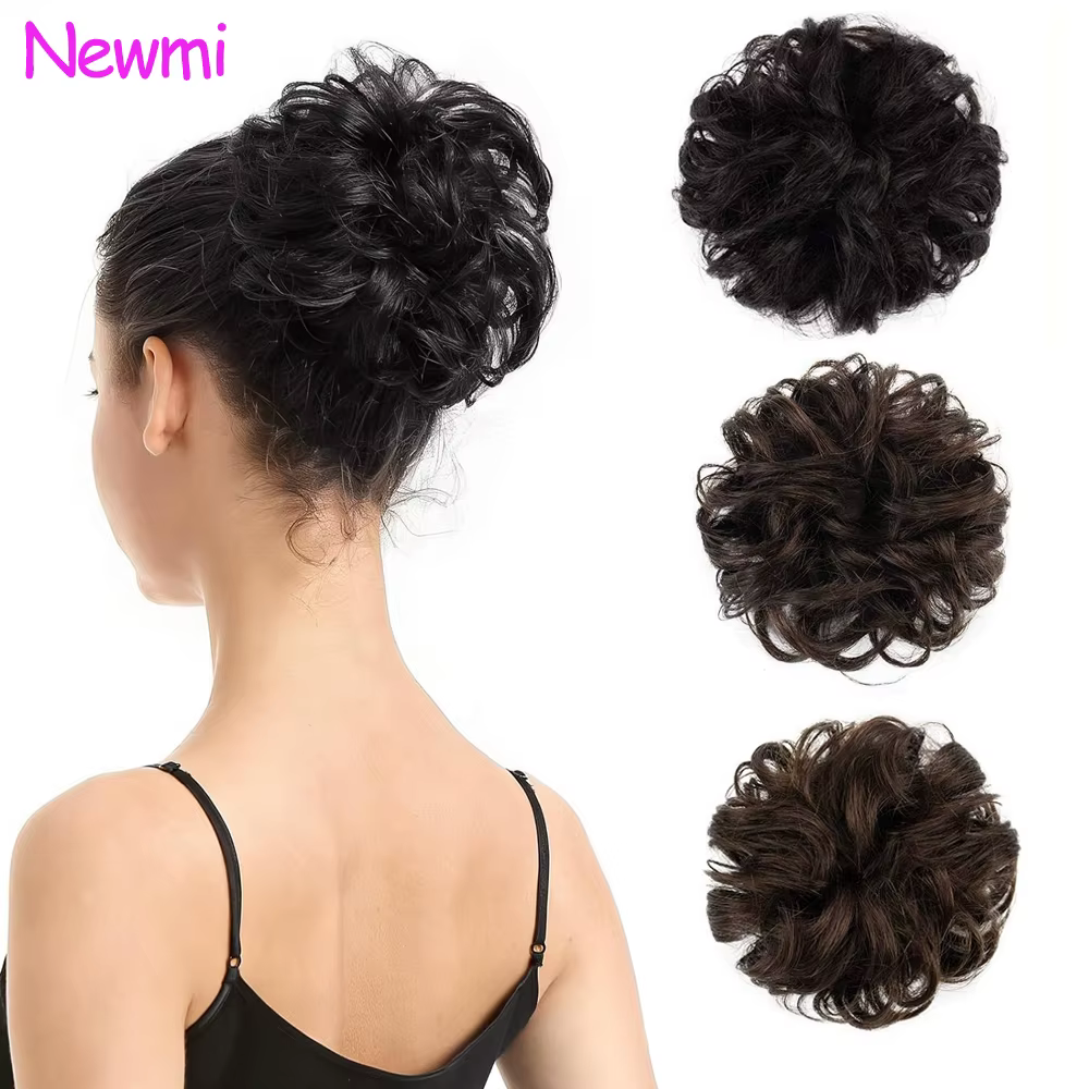 Extensions de chignon bouclé Newmi 100 % cheveux humains naturels pour femme