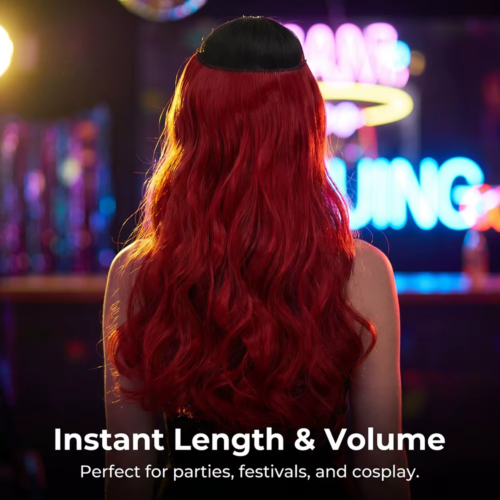 Extensions de cheveux synthétiques invisibles de 26 pouces