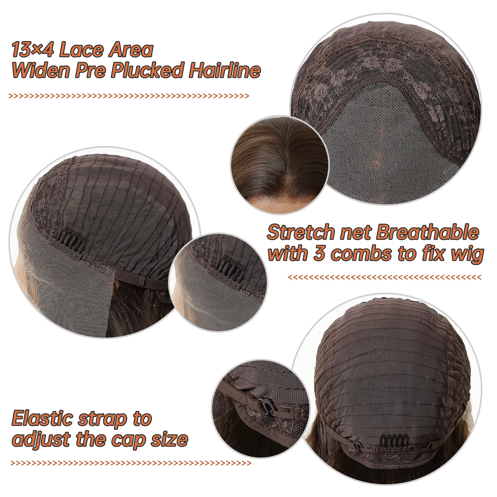 EASIHAIR – perruque Lace Front Wig synthétique courte et lisse