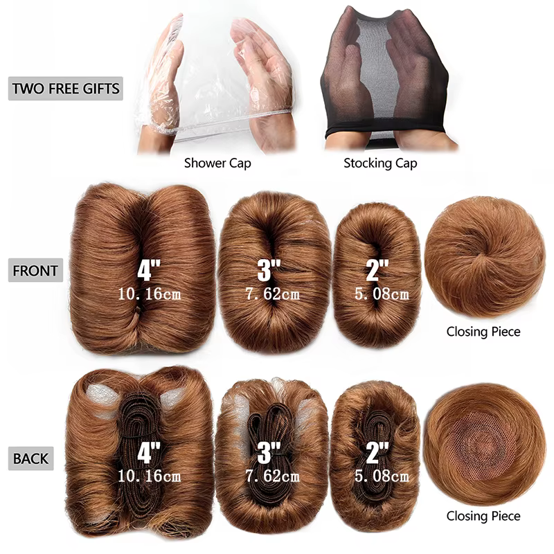 Tissage en lot brésilien naturel bouclé avec Closure circulaire