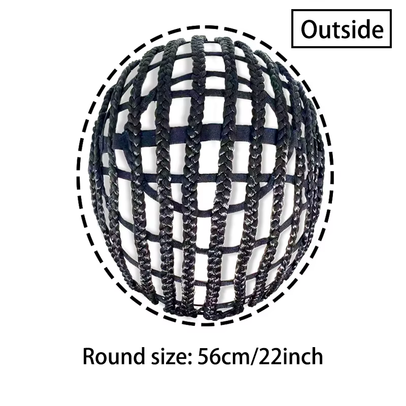 1 pièce de bonnet à perruque tressé noir pour la confection de perruques au crochet