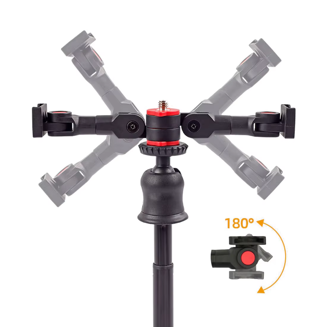 Adaptateur de montage de chaussure froide rotatif avec vis 1/4 ", double support de barre d'extension de chaussure froide pour appareil photo, téléphone, lumière LED, Microphone