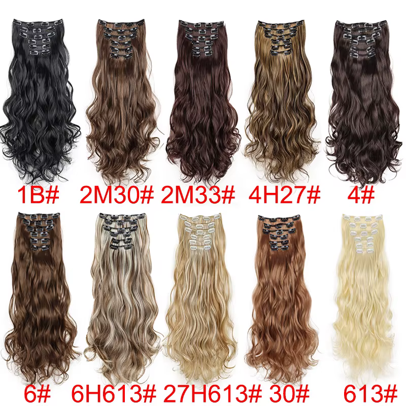 WIGSIN 24 pouces synthétique longue ondulée bouclés Extensions de cheveux postiches accessoires