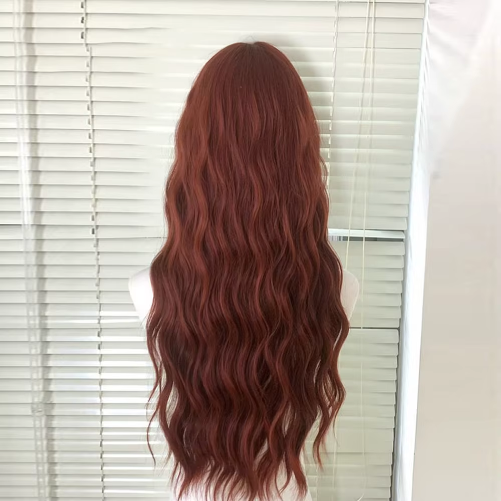Perruque rouge-brun caramel pour femmes