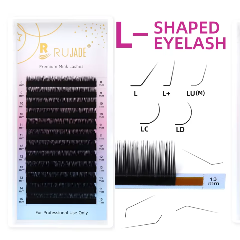 RUJADE L L + LC LD LU(M) Curl Extensions de cils individuelles Faux vison naturel Volume russe maquillage