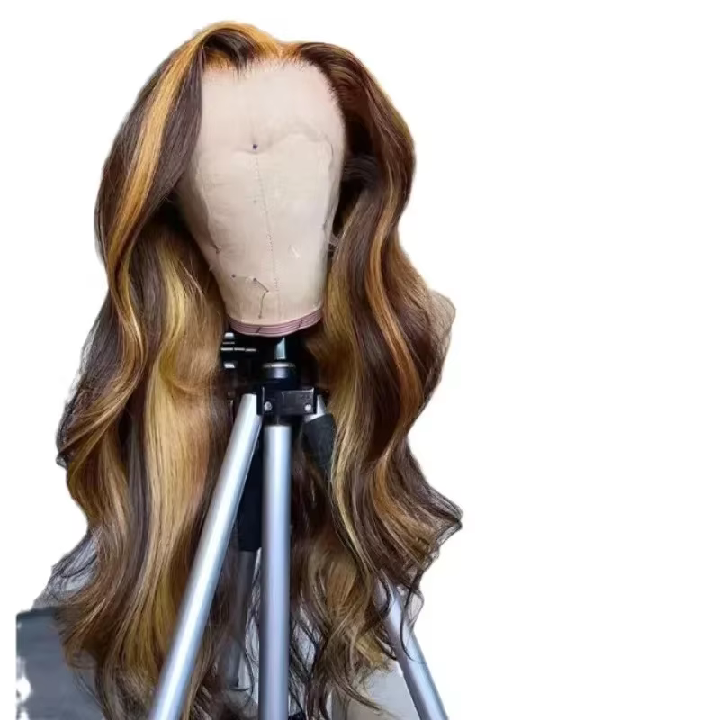 Perruque Highlight en Cheveux Humains Ondulés, Perruque Frontale HD 13x6 pour Femmes, Idéale pour le Cosplay, Perruque Lace Front de 30 Pouces en Cheveux Humains en Promotion
