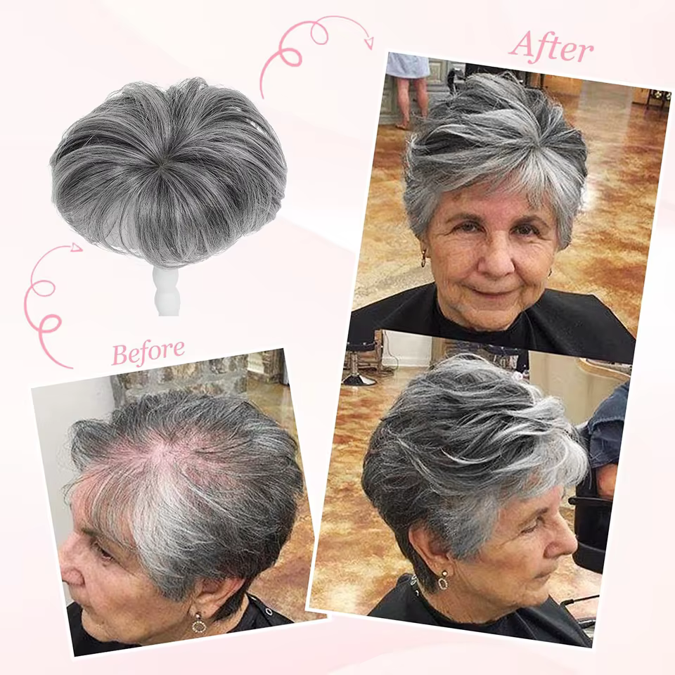 Perruques courtes pour femmes avec cheveux clairsemés