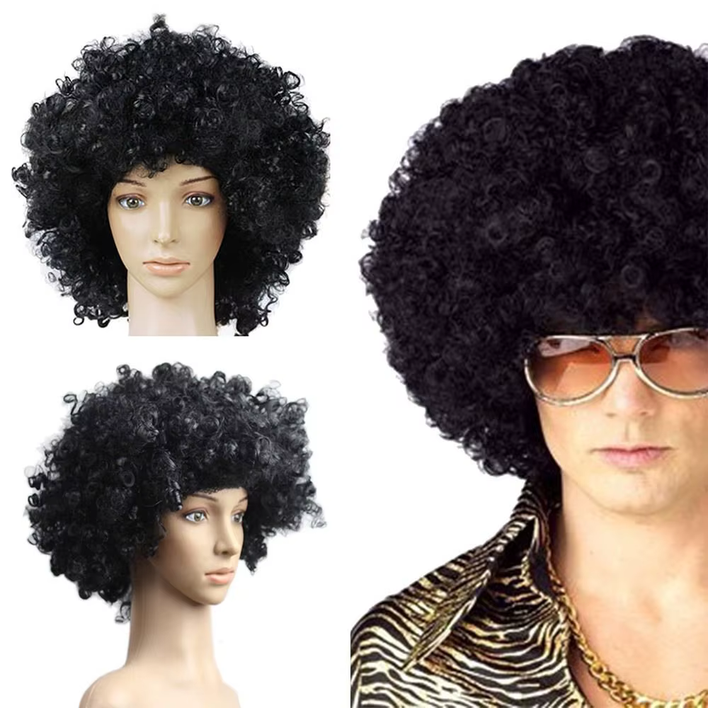 Perruque Afro bouclée noire à la mode