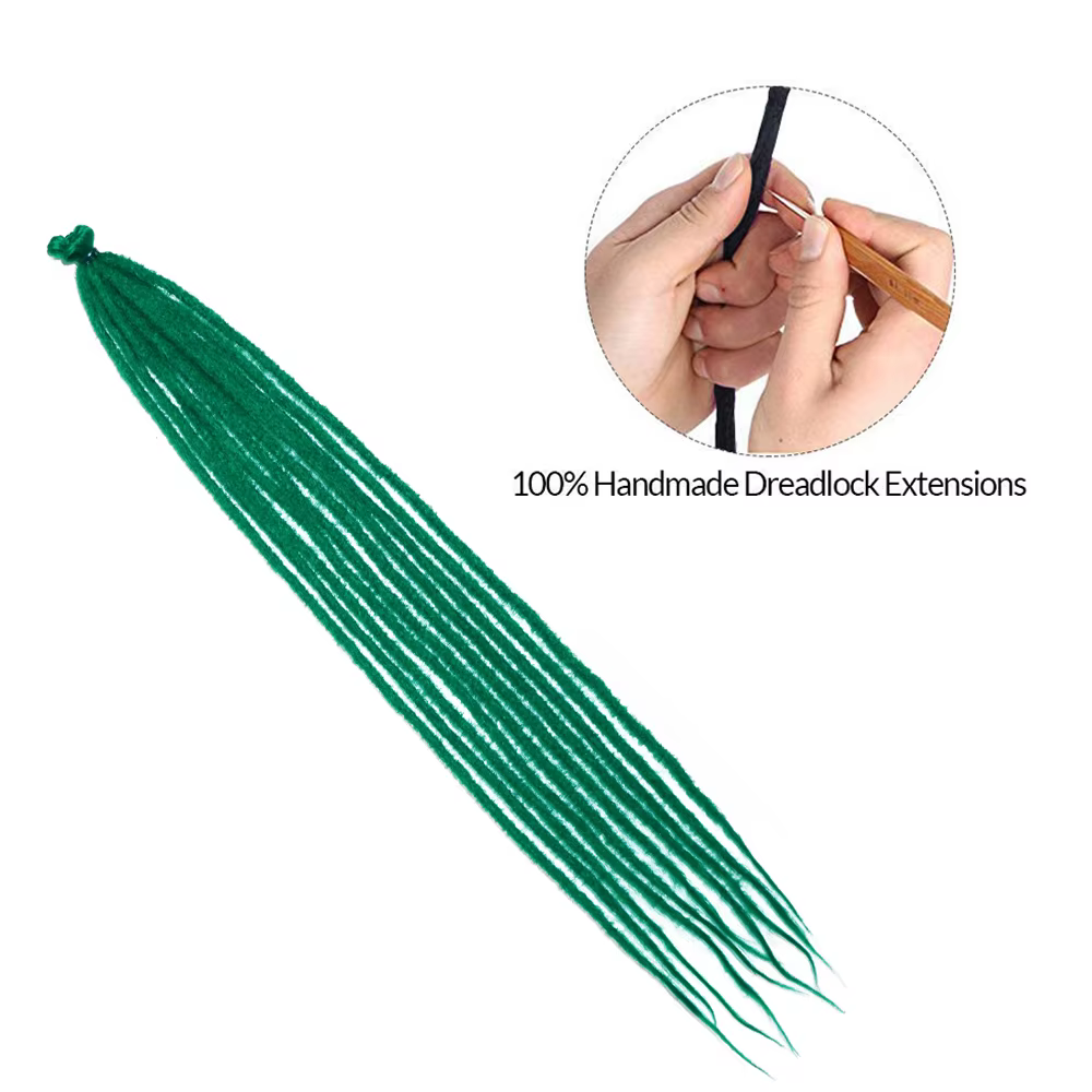 Dreadlocks synthétiques en crochet vert