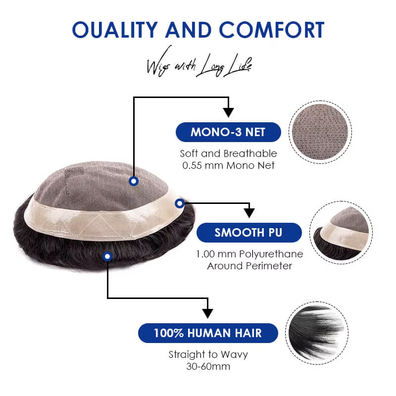 Prothèse capillaire mono pour homme
