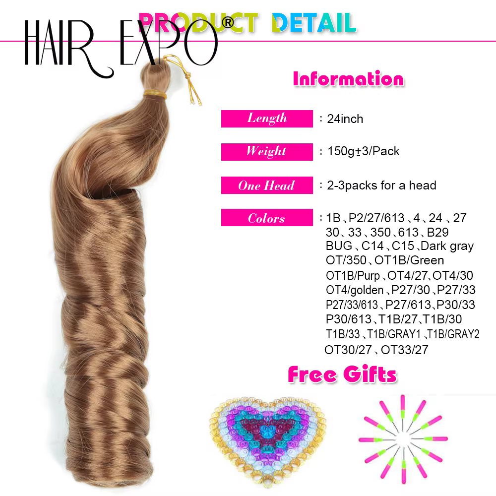 Boucles françaises tressage Extensions de cheveux