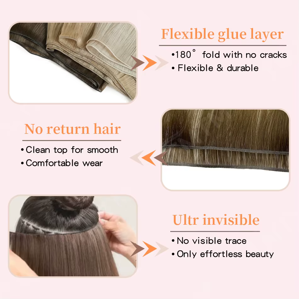 Extensions de cheveux humains Genius Weft de qualité supérieure 50/100g