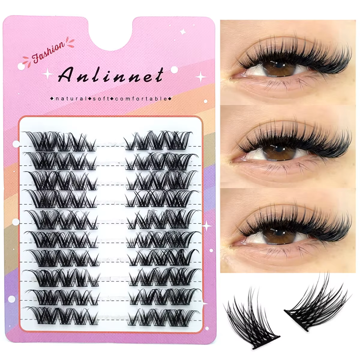 Fox faux cils 1 boîte de 80 faisceaux Mink extensions