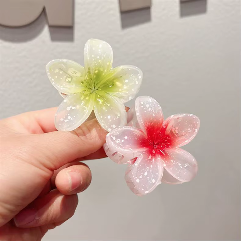 Pince à cheveux transparente à paillettes