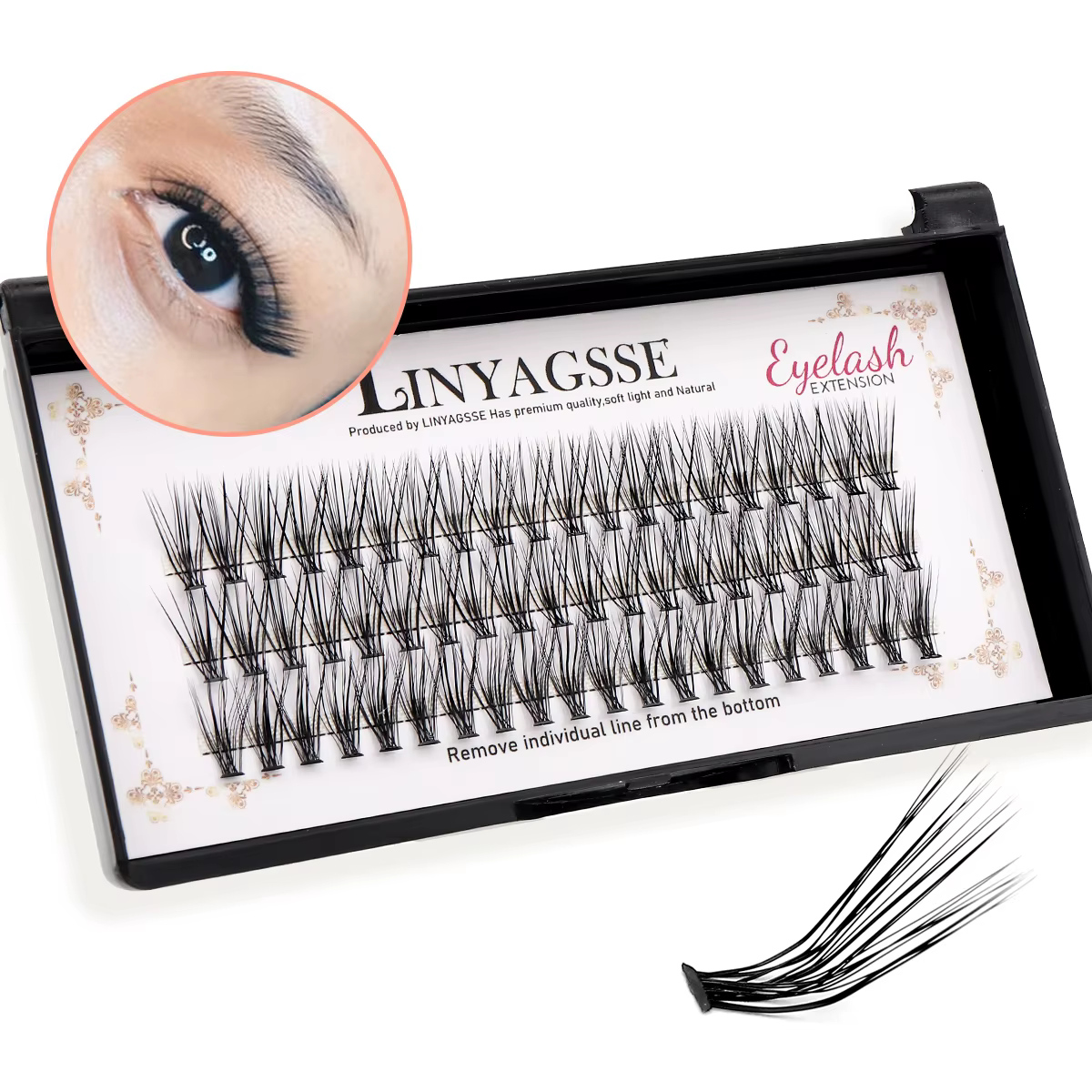 LINYAGSSE LN2350 L Curl Super Cluster Extension de cils