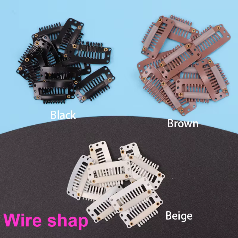 Clips de perruque pour Extensions de cheveux 3.2cm 9 dents pinces