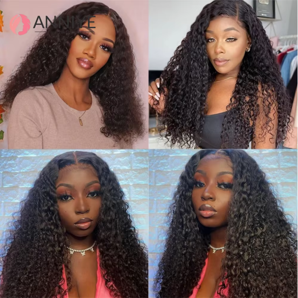 Lot de 3 mèches de cheveux humains bouclés crépus avec closure en dentelle 4x4