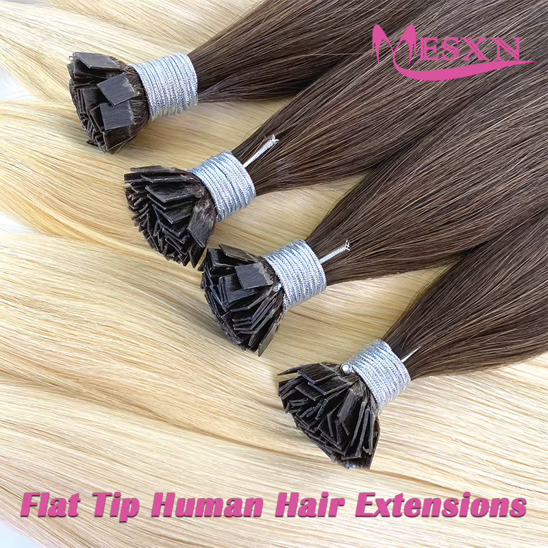 Extensions de cheveux à pointe plate MESXN