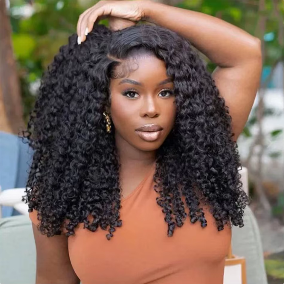 Perruque BOB bouclée cheveux humains 330 densité 5x5 HD dentelle fermeture vague profonde perruques pour les femmes
