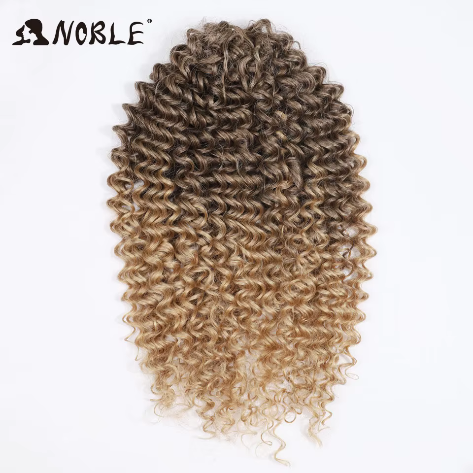 NOBLE Lot de mèches synthétiques ondulées brunes blondes de 24 pouces