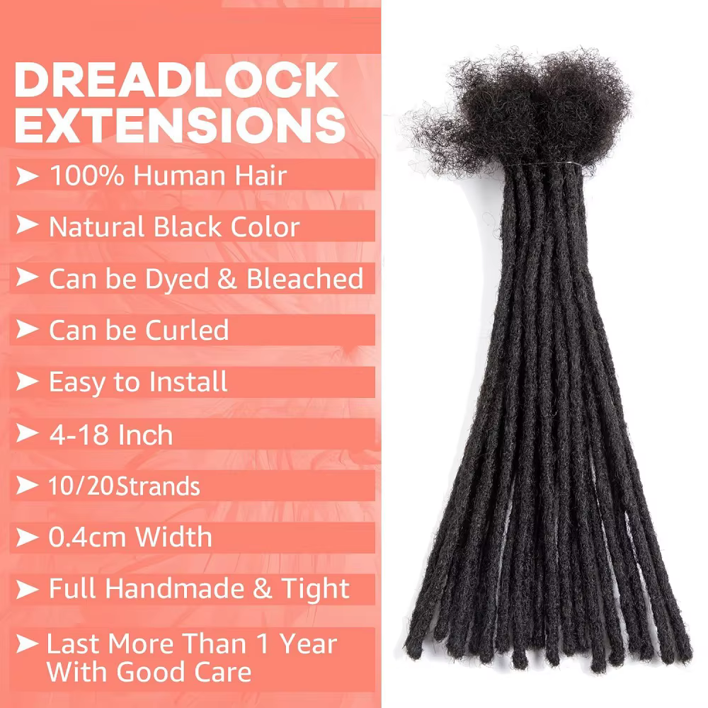 Extensions de dreadlocks noires naturelles