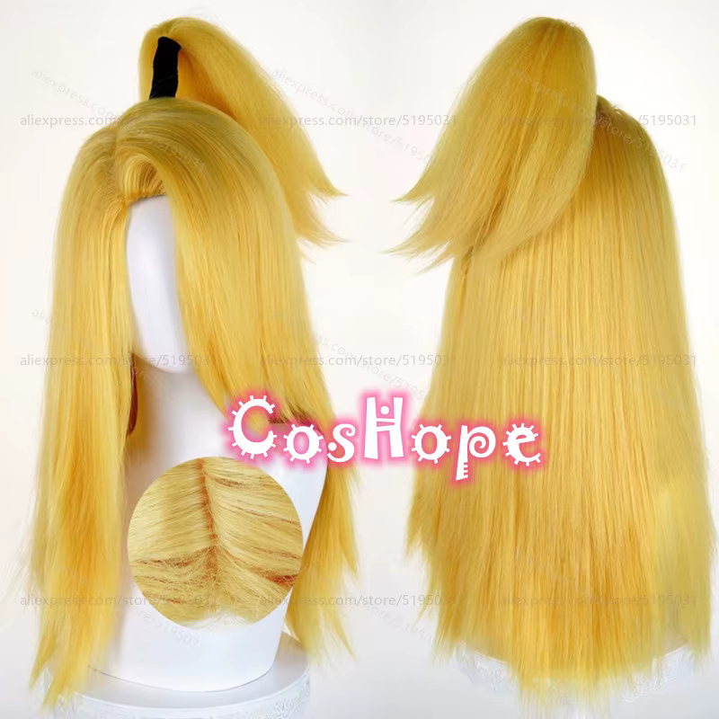 Deidara Cosplay perruque 64 cm longue jaune Blonde