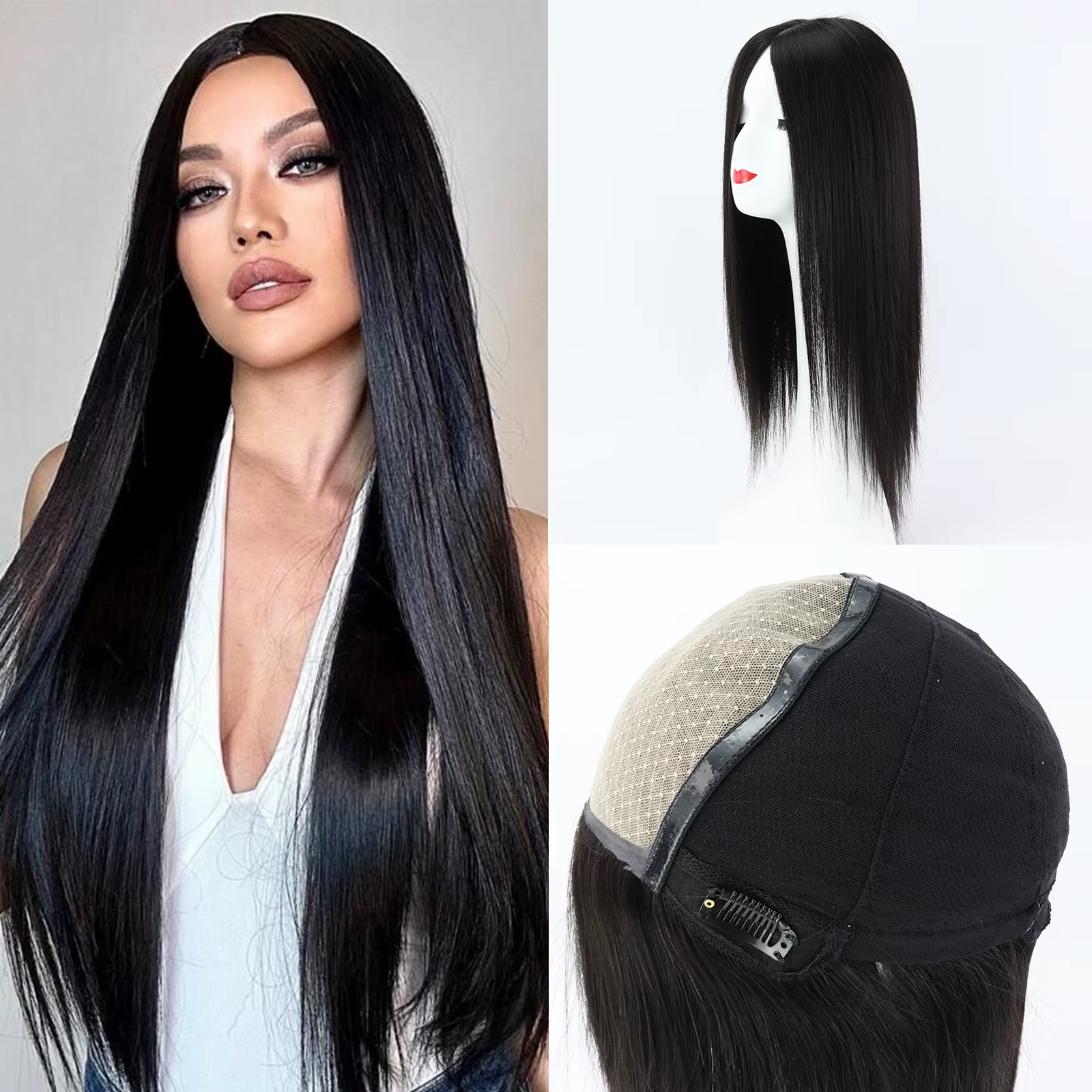 Perruque Full Lace Wig à Base de soie de 20 pouces pour femmes