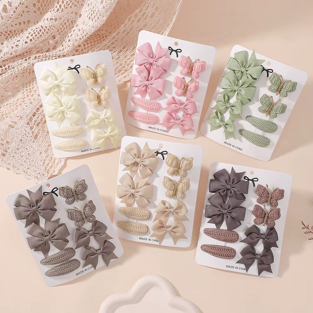 Pinces à cheveux papillon mignonnes faites à la main et ensemble de clips BB pour bébés filles