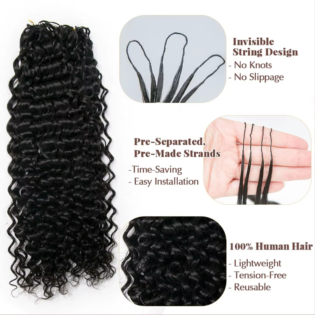 Extensions de cheveux humains tressés au Crochet