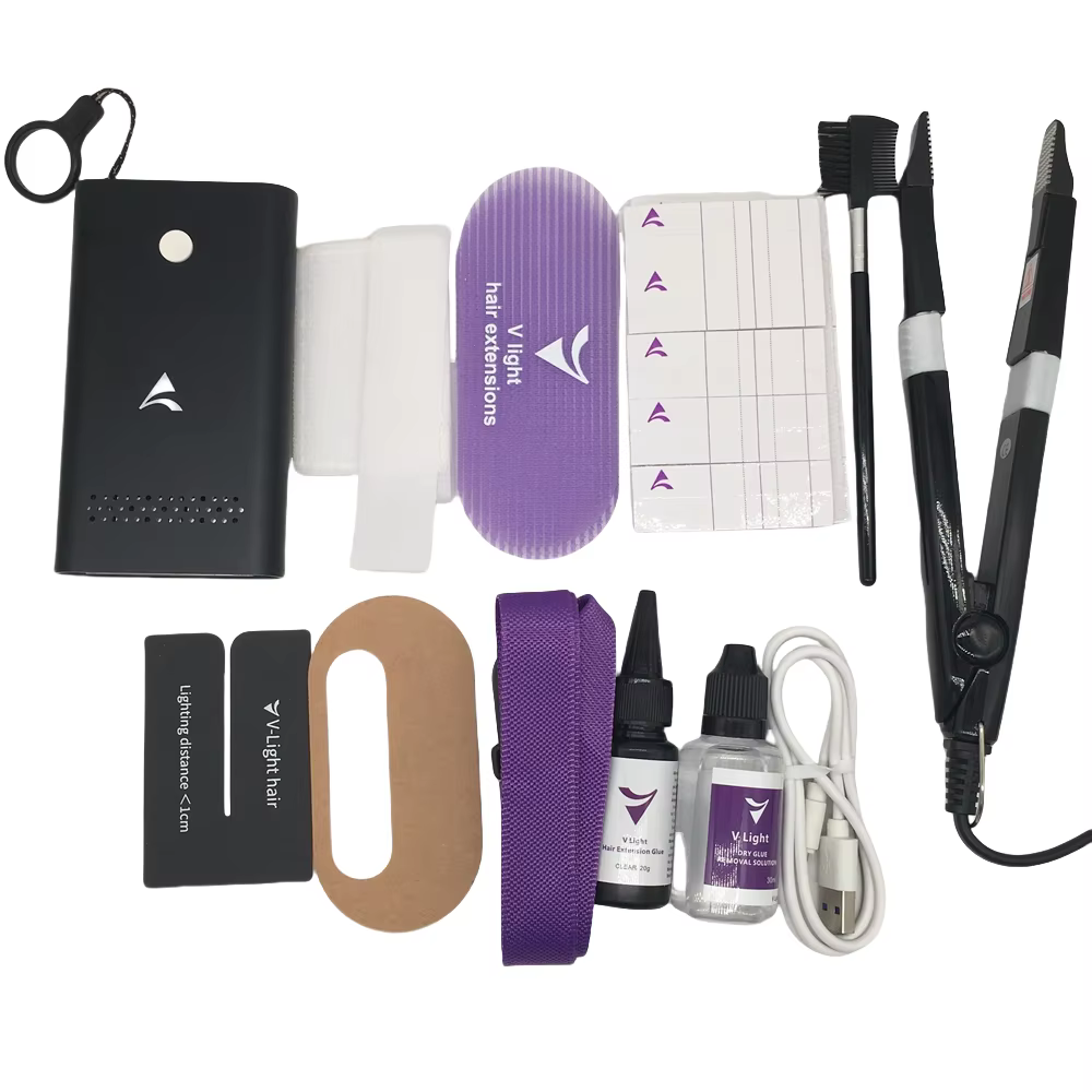 Outil d'extension capillaire V Light Technology pour les extensions à bandes adhésives
