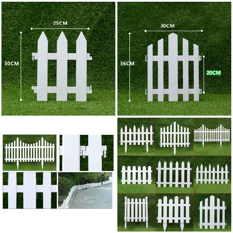 Clôture de jardin en plastique Pvc blanc, Style européen, adaptée aux portes d'allée, arbre de noël, décor de construction de jardin extérieur, 1 pièce