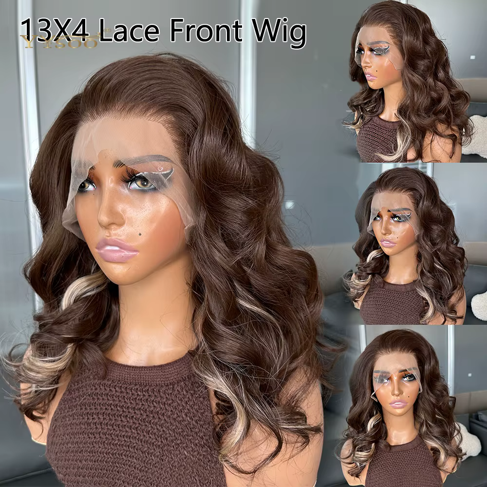 Perruques Lacefront Synthétiques Pré-Pluckées Sans Colle Résistantes à la Chaleur Ondulées Naturelles en Fibre Future pour Femmes Noires Usage Quotidien