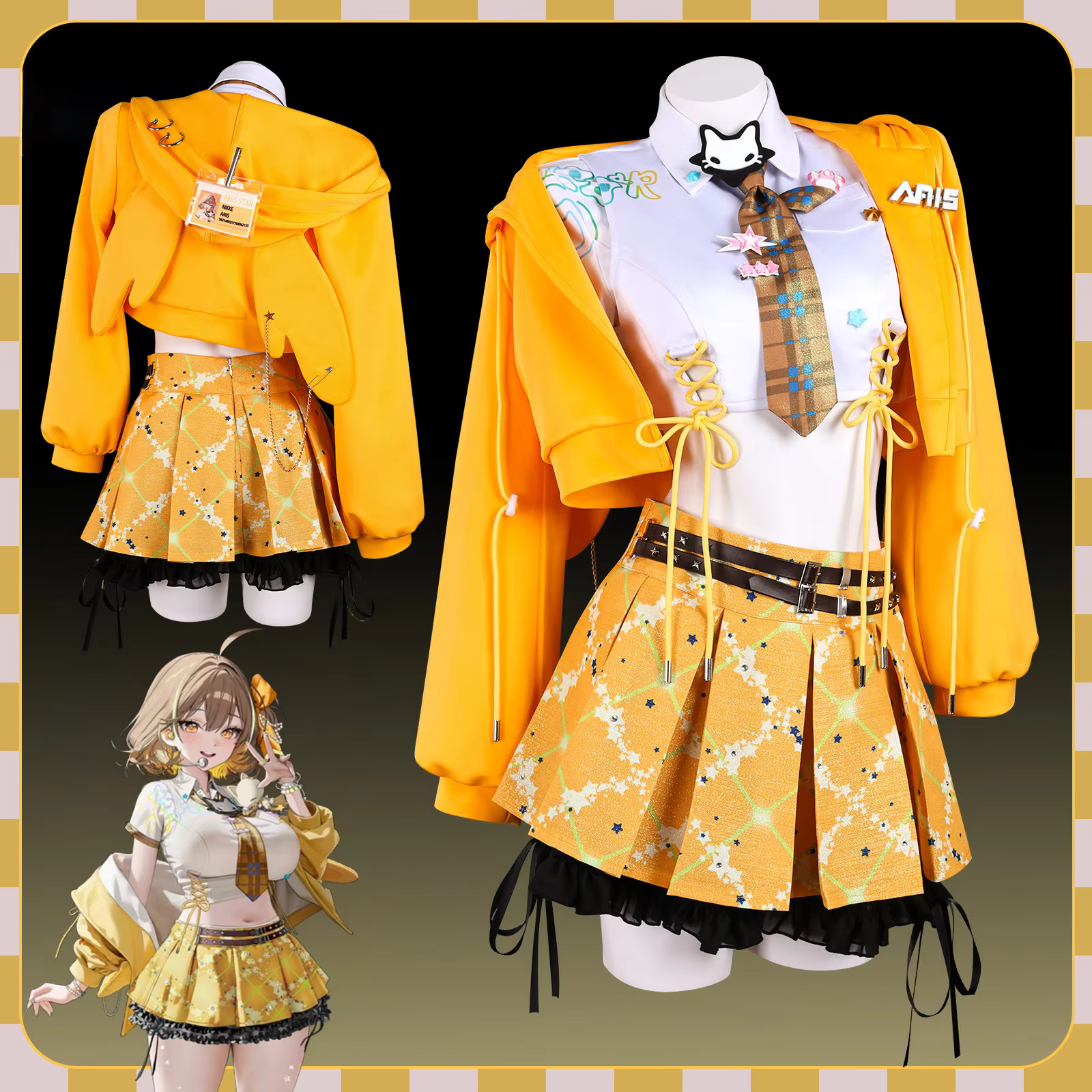 Jeu Nikke Anis Star's T.T. Perruque de Costume de Cosplay Star