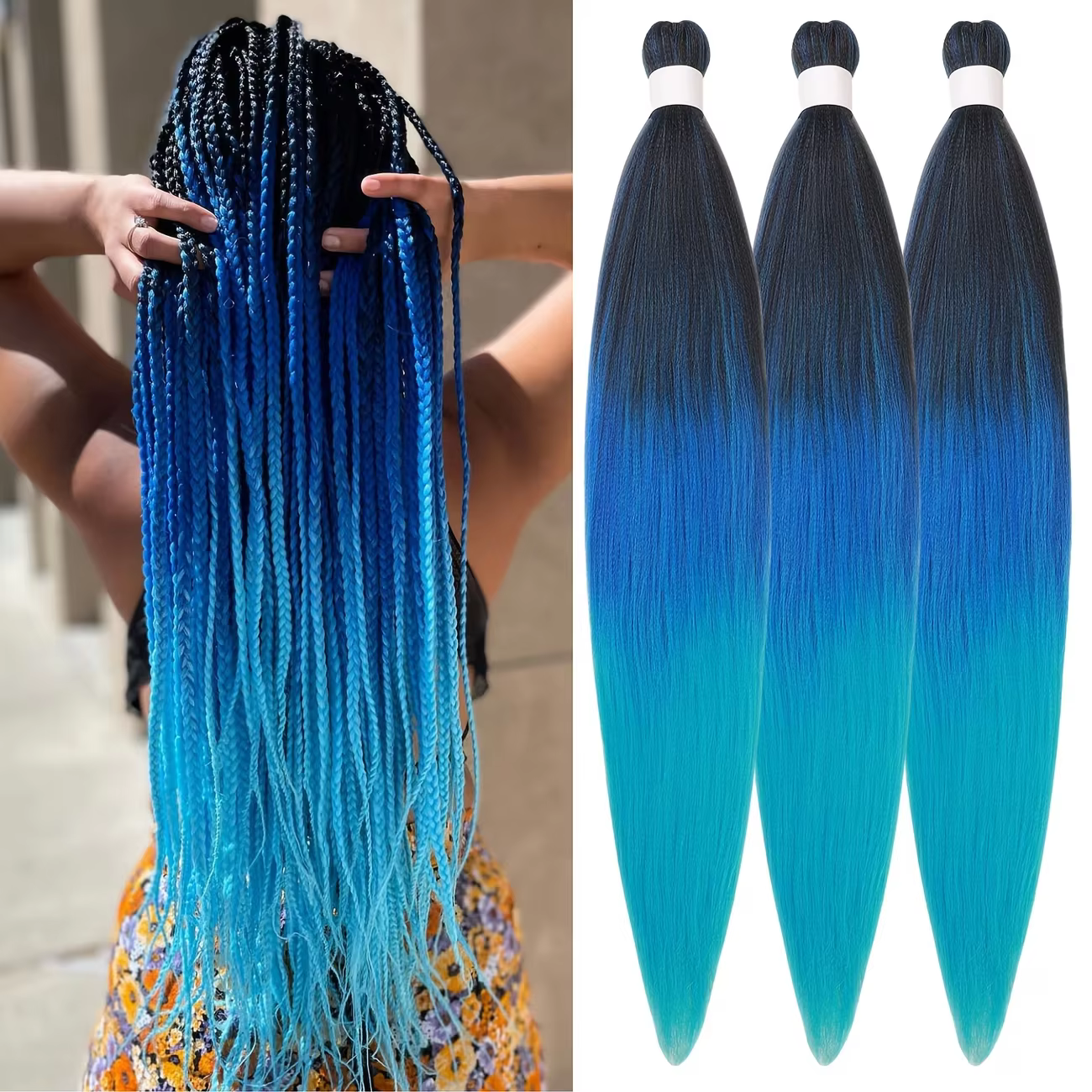Extensions de cheveux synthétiques pré-étirées de 26 pouces pour tresses afro au crochet