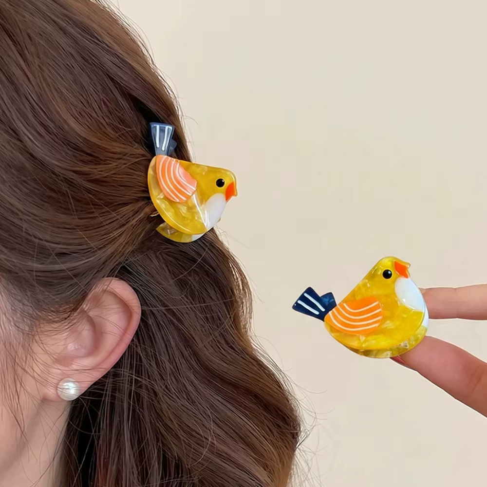 1Pc Mini Pinces à Cheveux en Forme d'Oiseau Mignonnes en Acétate