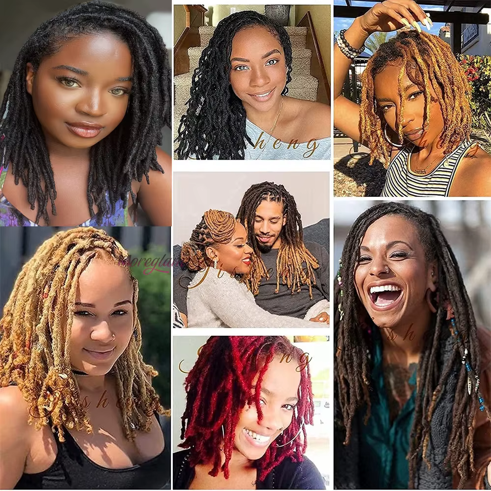 Extensions de dreadlocks en cheveux humains colorées de 4 à 30 pouces