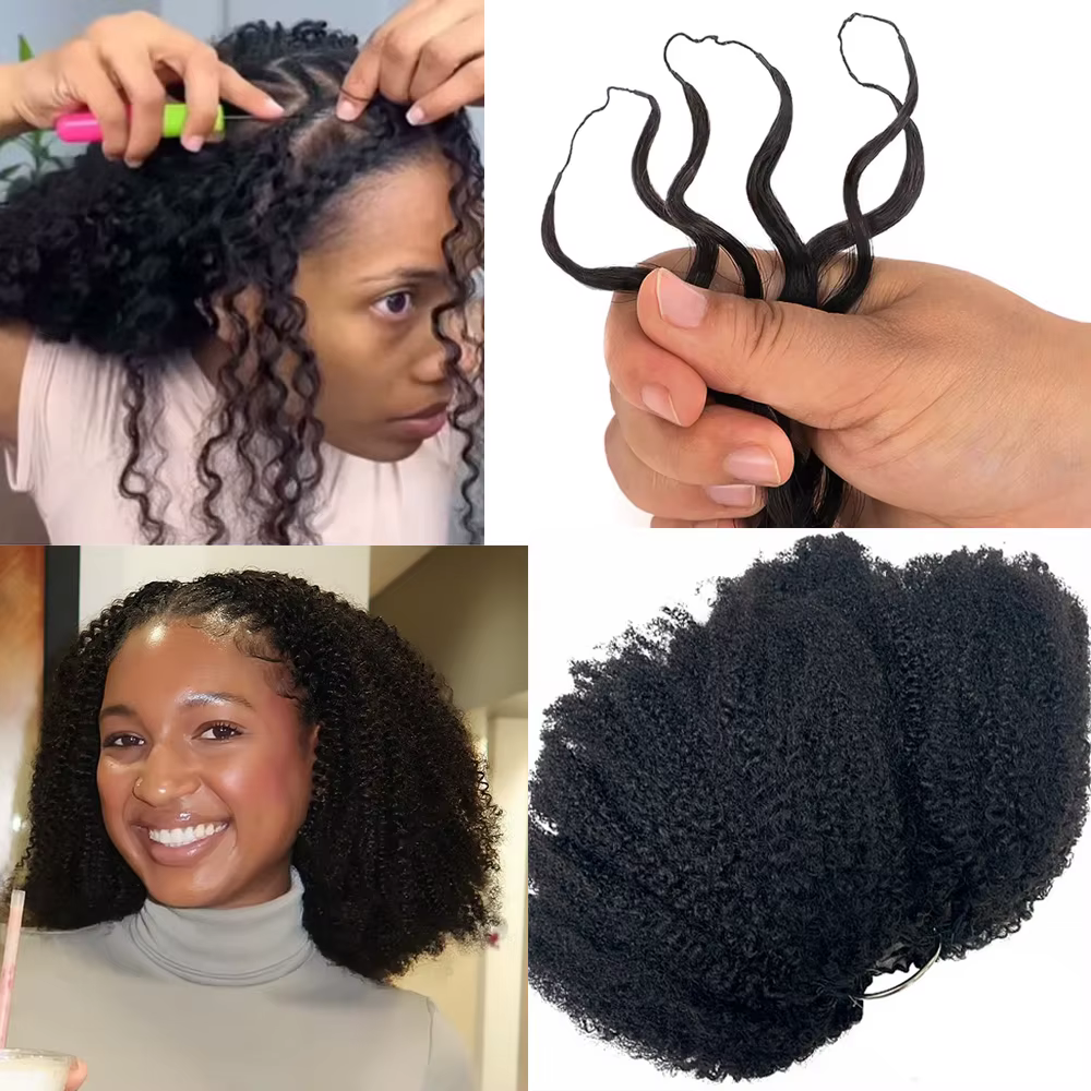 La 3ème génération Texture-Serré Afro Crépus Coily Feather Crochet Extensions de cheveux Réutilisable Mise à niveau