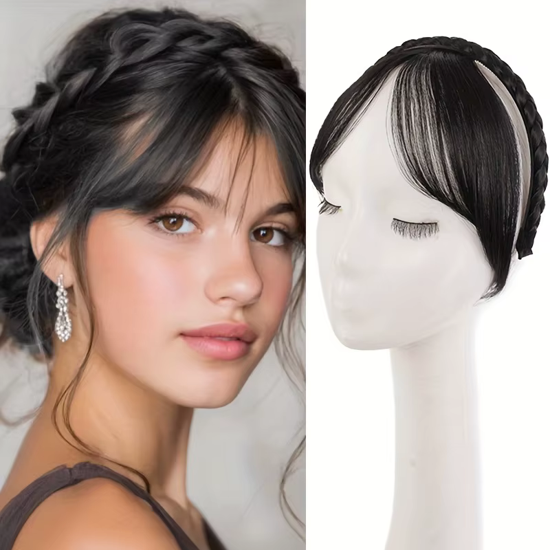 Bandeau tressé rétro élégant pour femme