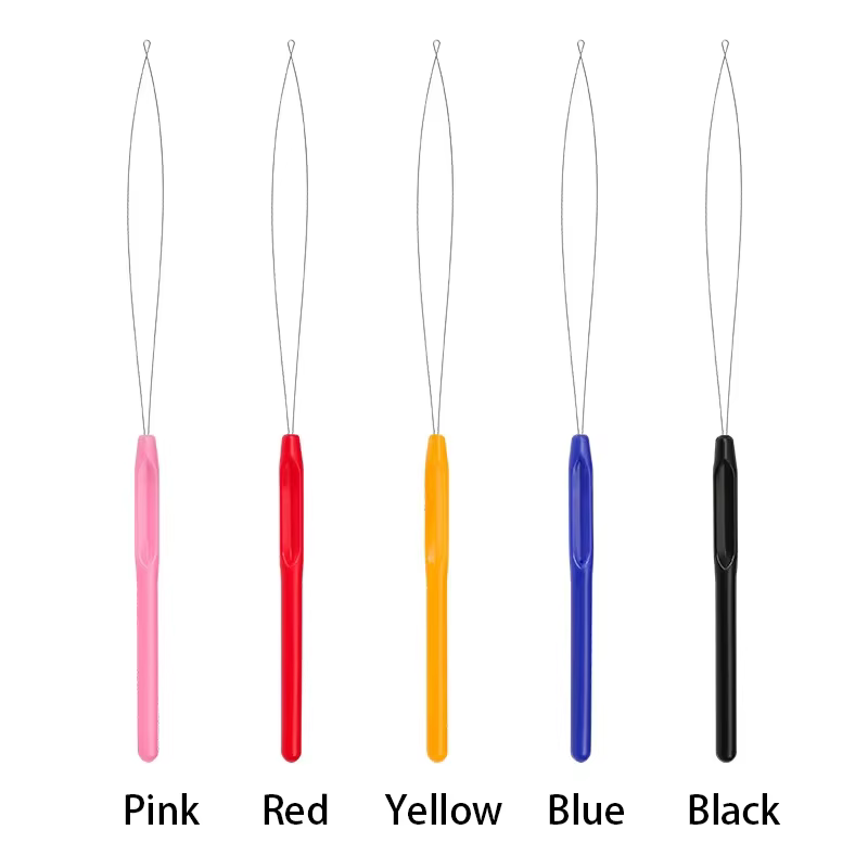 1 pièces poignée en plastique Extension de cheveux touffetage enfileur perle perruque Crochet outil fournitures aiguille perceur, fil de plomb, perruque Crochet