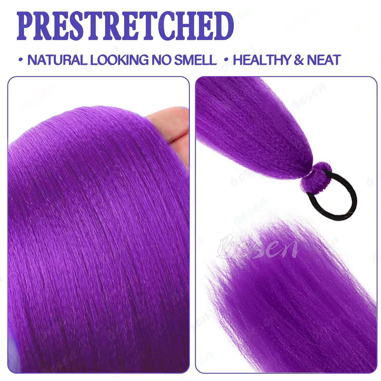 Extensions de cheveux synthétiques violettes, cheveux de tressage colorés, longue queue de cheval tressée droite, postiche pour femmes, accessoires pour cheveux