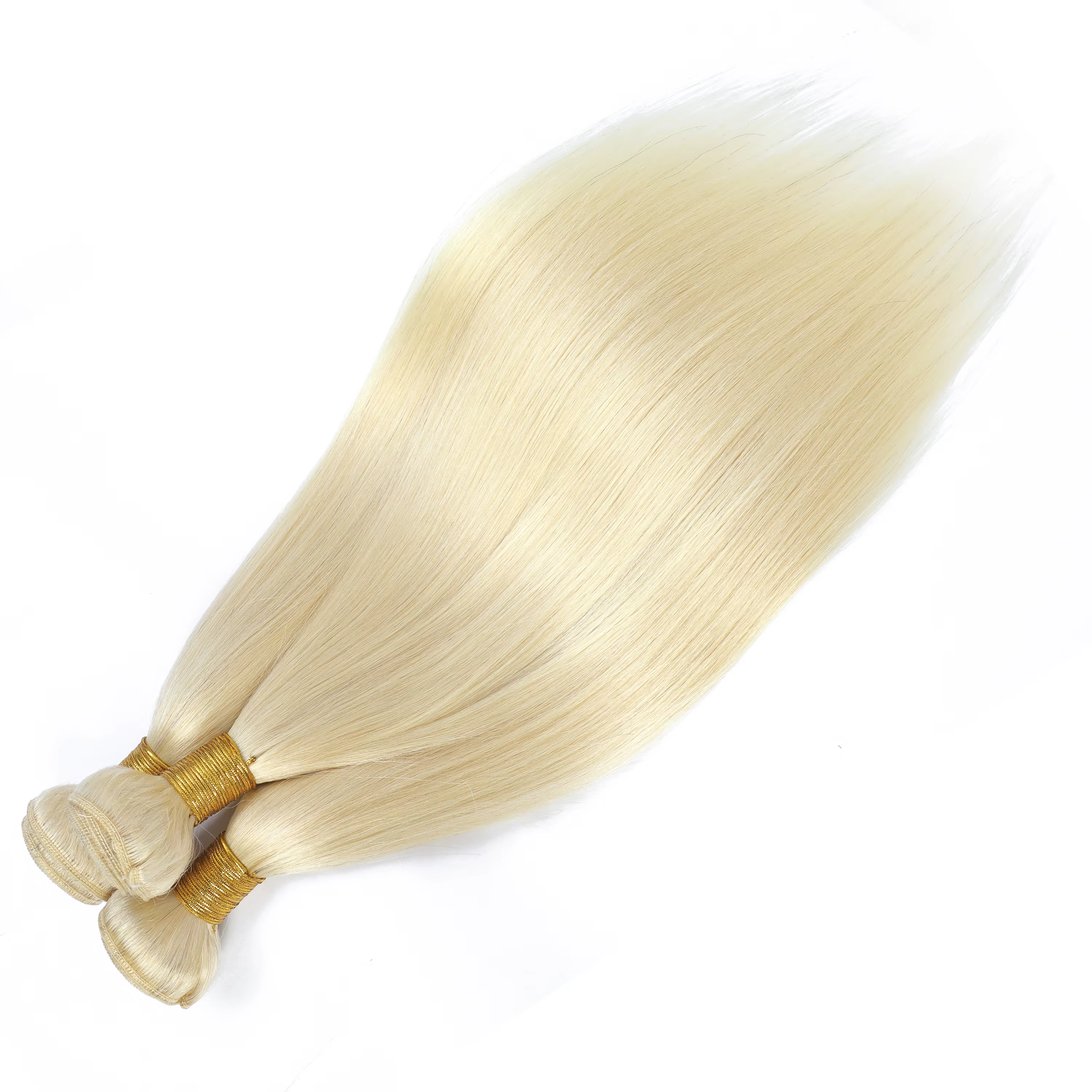 Extensions de cheveux humains vierges brésiliens blonds lisses non traités 12A 613