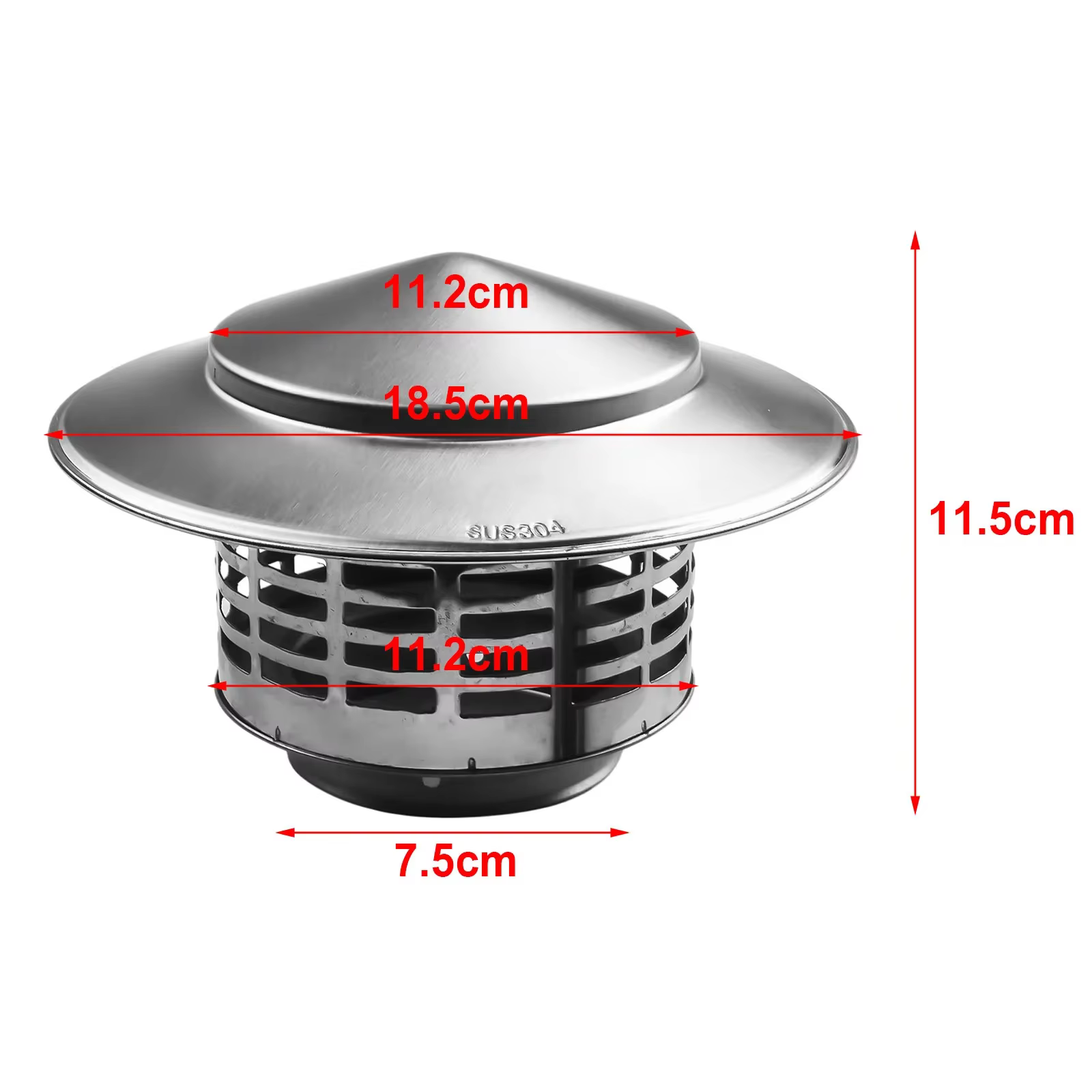 Capuchons flacon d'air en acier inoxydable, capuchon de sortie extérieure, tuyau de toit, conduit de ventilation, tendance