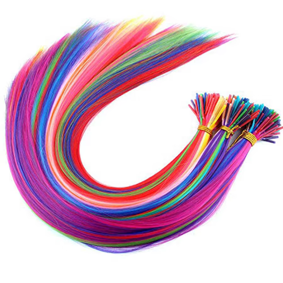 Teinture capillaire synthétique arc-en-ciel faux Extensions de cheveux colorés Kanekalon i-tip kératine Fusion pour