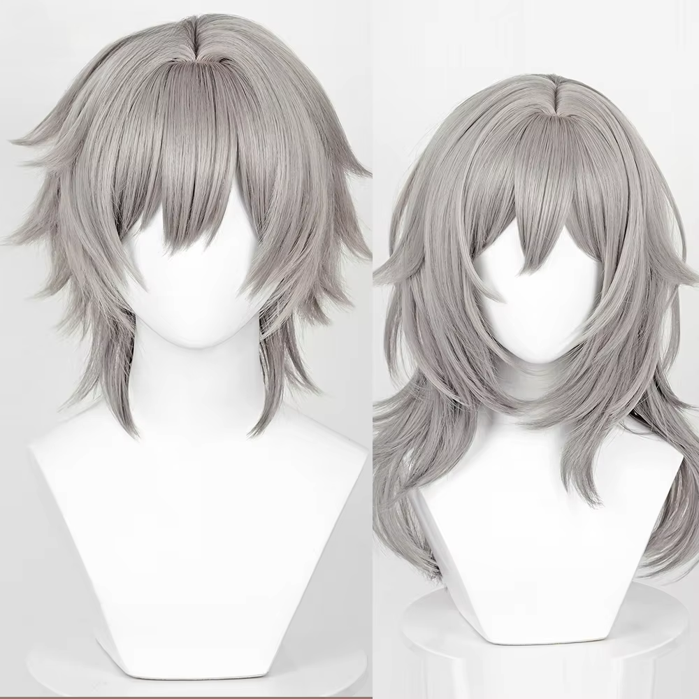 Jeu Honkai: Star Rail Trailblazer Caelus Stelle Cosplay perruques avec frange synthétique longue courte droite gris cheveux perruque pour la fête