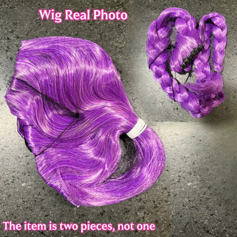 Film Kpop Anime Cosplay perruques violet noir rouge cheveux longs résistant à la chaleur